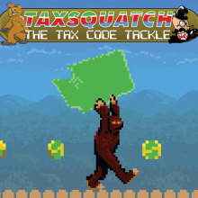 A video game gorilla character holding a large object shaped like Washington State.